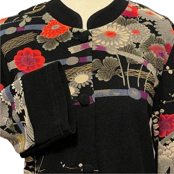 Draper’s & Damon’s Mandarin Floral Asian Garden Duster Coat Jacket Medium NWOT - Picture 4 of 14